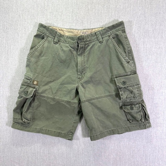 Izod Other - IZOD Cargo Shorts Men's 36 Olive Green Outdoor Utility Pockets Casual Canvas